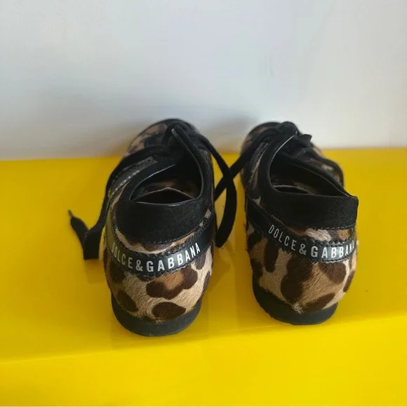 Dolce & Gabbana Black and Brown Leopard Sneakers - Picture 3 of 5